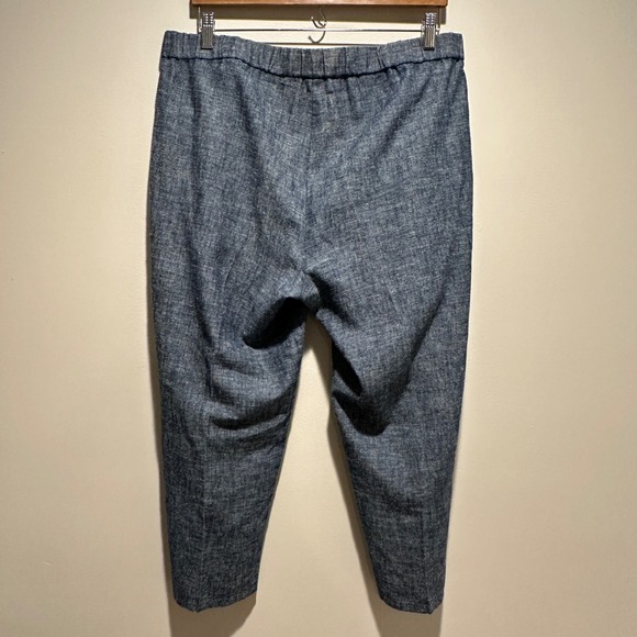 Eileen Fisher Hemp Organic Cotton Pants Womens M Blue Tapered Slit Hem Casual - Picture 5 of 7